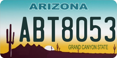 AZ license plate ABT8053