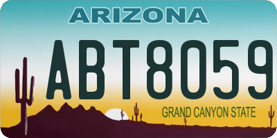 AZ license plate ABT8059