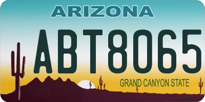 AZ license plate ABT8065