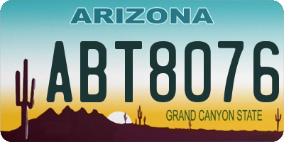 AZ license plate ABT8076