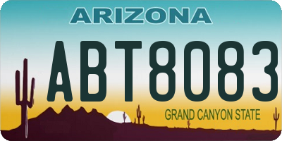 AZ license plate ABT8083