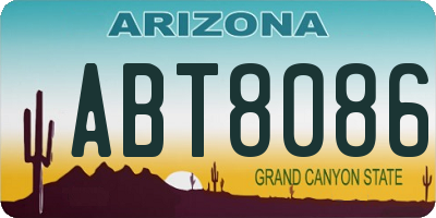 AZ license plate ABT8086