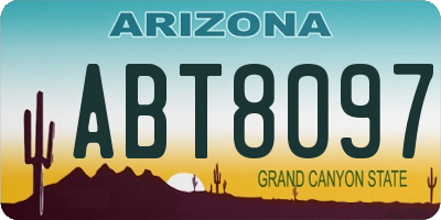 AZ license plate ABT8097