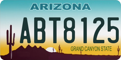 AZ license plate ABT8125