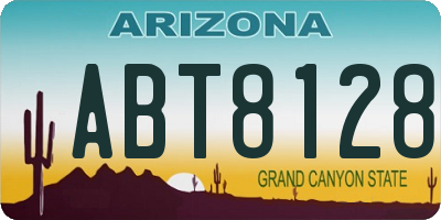AZ license plate ABT8128