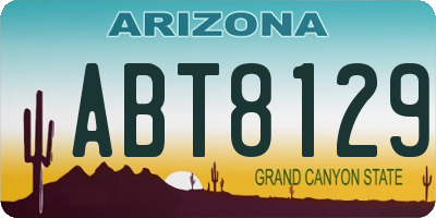 AZ license plate ABT8129