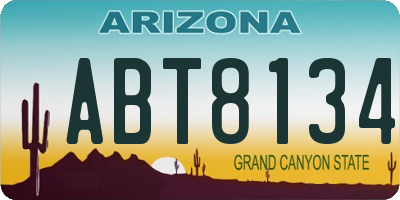 AZ license plate ABT8134