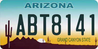 AZ license plate ABT8141