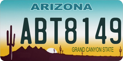 AZ license plate ABT8149
