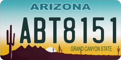 AZ license plate ABT8151