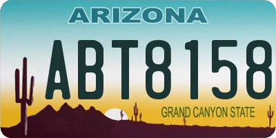 AZ license plate ABT8158