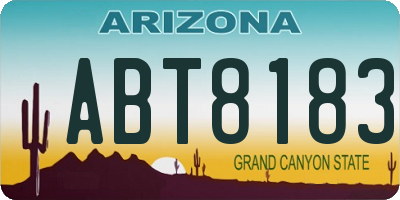 AZ license plate ABT8183