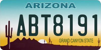 AZ license plate ABT8191