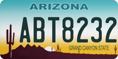 AZ license plate ABT8232