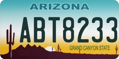 AZ license plate ABT8233