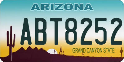 AZ license plate ABT8252