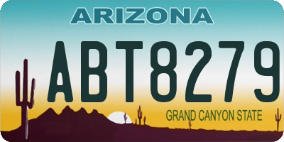 AZ license plate ABT8279