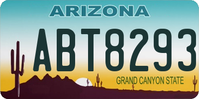 AZ license plate ABT8293