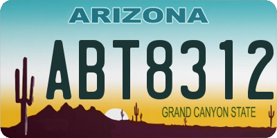 AZ license plate ABT8312