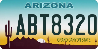 AZ license plate ABT8320
