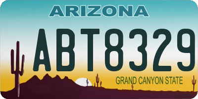 AZ license plate ABT8329