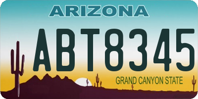 AZ license plate ABT8345
