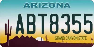 AZ license plate ABT8355