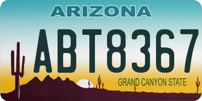 AZ license plate ABT8367