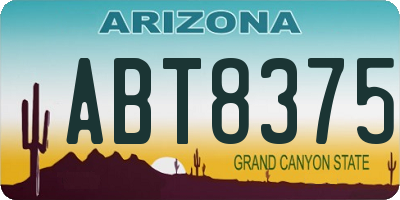 AZ license plate ABT8375