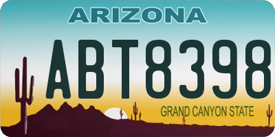 AZ license plate ABT8398