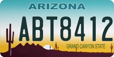 AZ license plate ABT8412