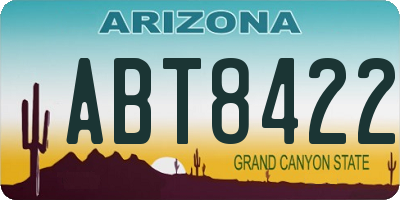 AZ license plate ABT8422