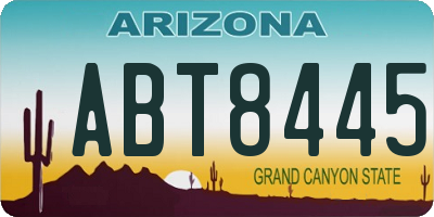 AZ license plate ABT8445