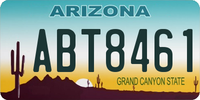 AZ license plate ABT8461