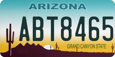 AZ license plate ABT8465