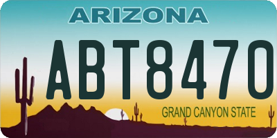 AZ license plate ABT8470