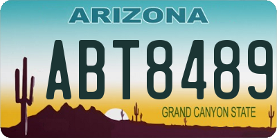 AZ license plate ABT8489