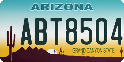 AZ license plate ABT8504