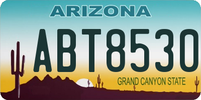 AZ license plate ABT8530