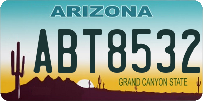 AZ license plate ABT8532