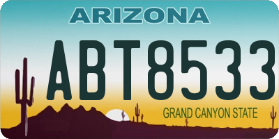 AZ license plate ABT8533