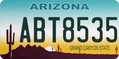 AZ license plate ABT8535