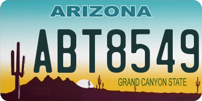 AZ license plate ABT8549