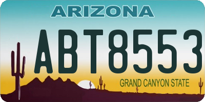AZ license plate ABT8553