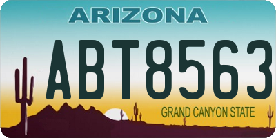 AZ license plate ABT8563