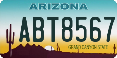 AZ license plate ABT8567