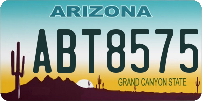 AZ license plate ABT8575