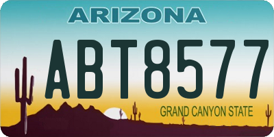 AZ license plate ABT8577