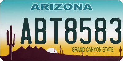 AZ license plate ABT8583
