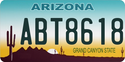 AZ license plate ABT8618